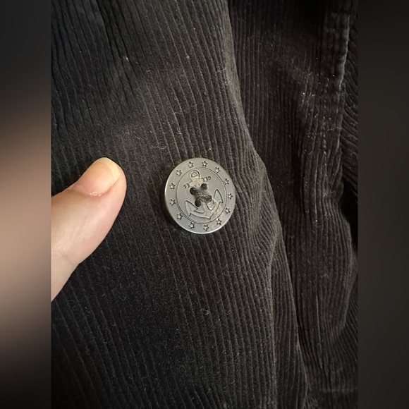 The Bronson Mfg Heritage Corduroy Peacoat Double Breasted Coat Black Retro Sz 40 - Picture 10 of 10